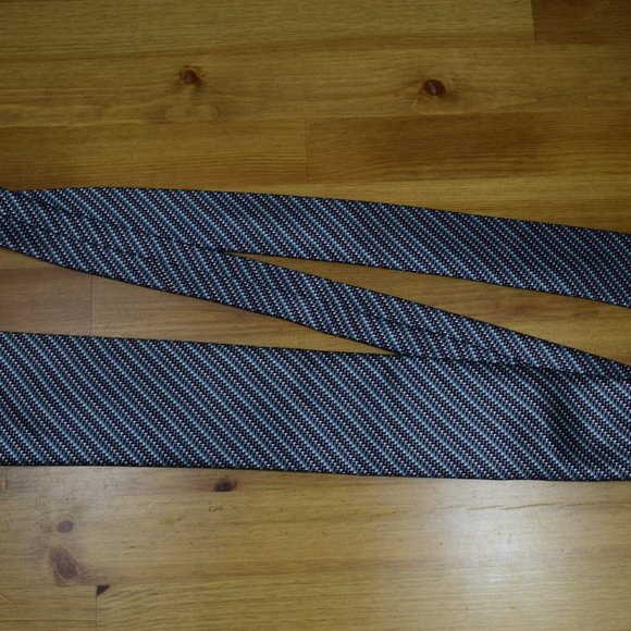 New BRIONI Blue Aqua Geometric Italy Woven Silk Neck Tie handmade in Italy $440 - Picture 13 of 13